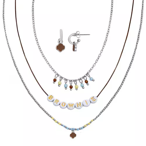 Brownie Girl ScoutsNecklaces and Earrings Set