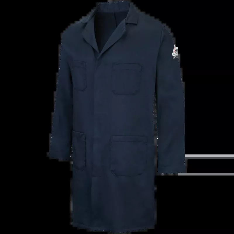 Bulwark Men's Concealed Snap Front Lab Coat - Navy -KLL6NV