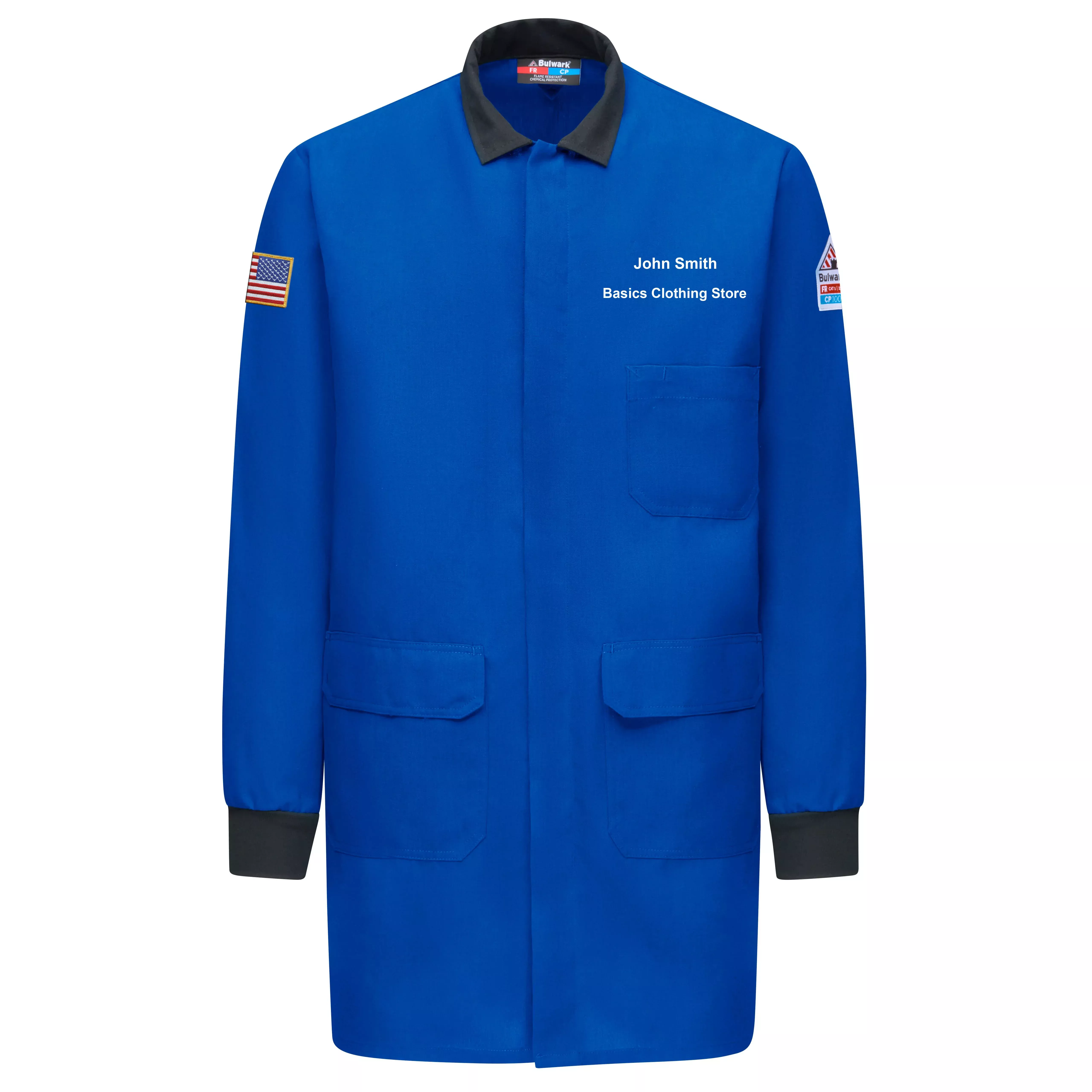 Bulwark Men's FR/CP Lab Coat -Royal Blue -KNR6RB