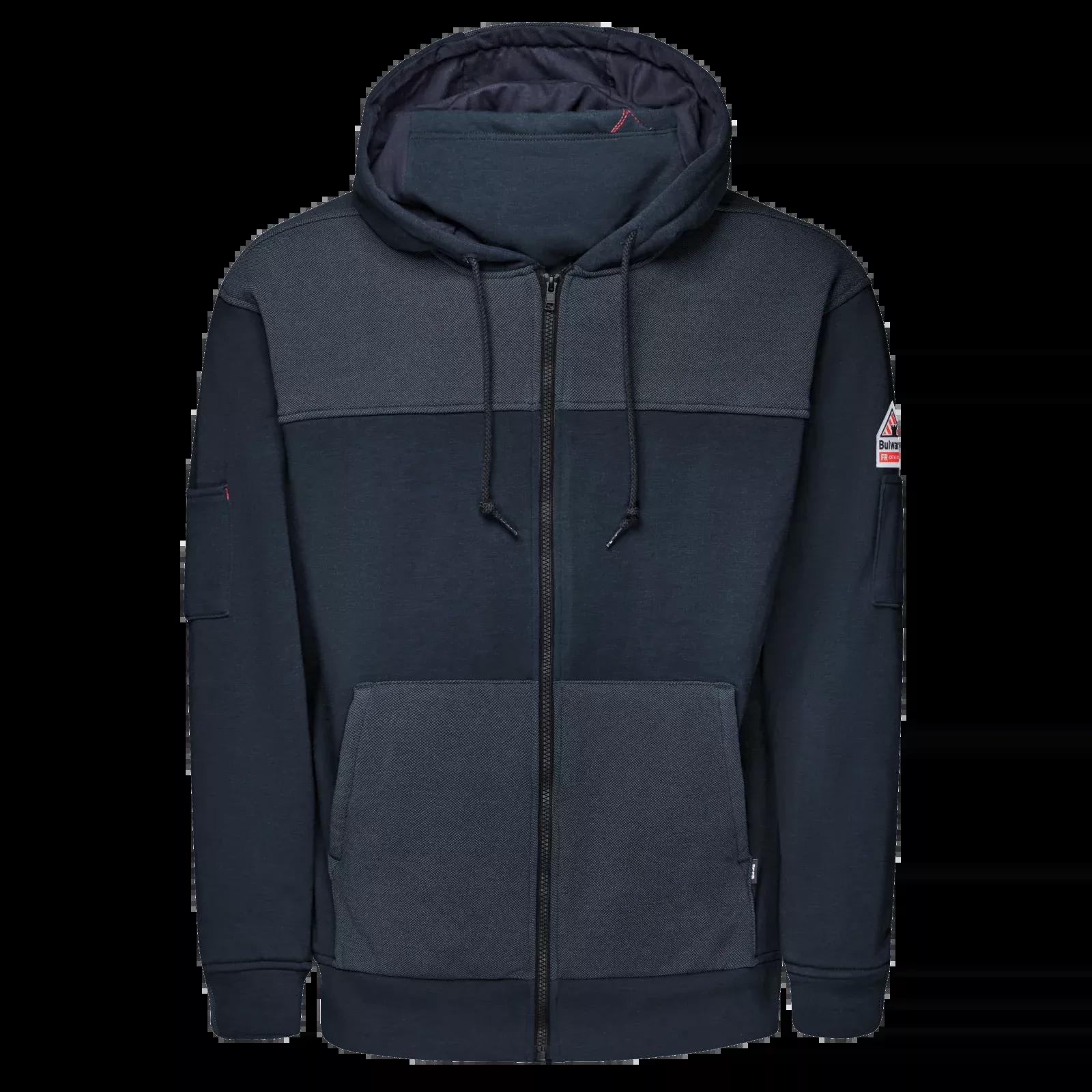 Bulwark Men’s FR Full Zip Hoodie with Face Mask-Navy -SMM6NV