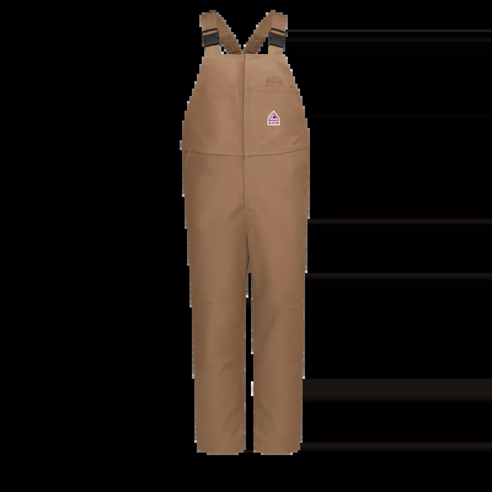 Bulwark Men's Heavyweight Excel FR Comfor Touch Unlined Duck Bib Overall - BLF8 - Color: Brown Duck - Navy Duck