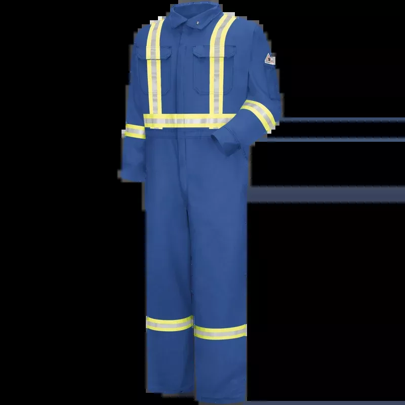 Bulwark Men's Lightweight CoolTouch 2 FR Premium Coverall with Reflective Trim - Royal Blue-CMBCRB