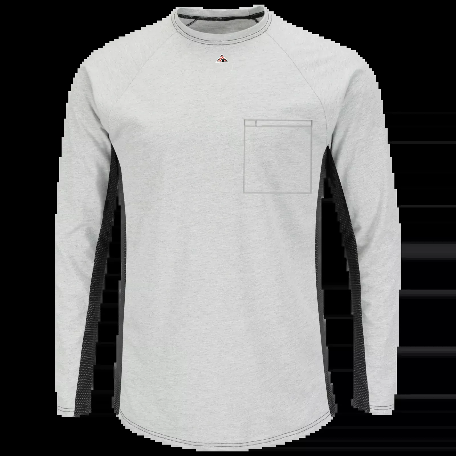 Bulwark Men's Long Sleeve FR Two-Tone Base Layer w/ Chest Pocket - MPS8- Color : Grey - Khaki