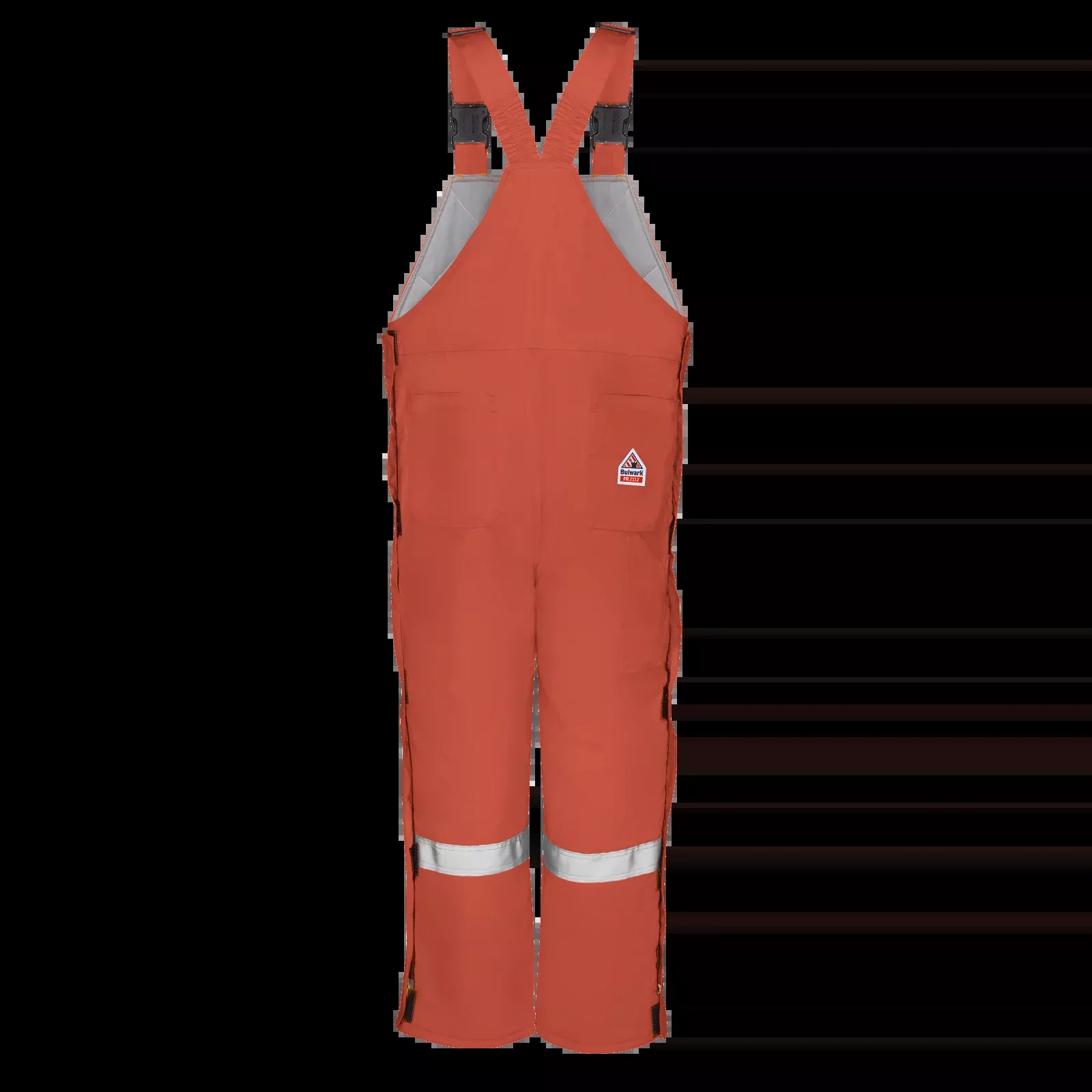 Bulwark Men's Midweight Excel FR ComforTouch Deluxe Insulated Bib Overall w/Reflective Trim - Orange -BLCSOR