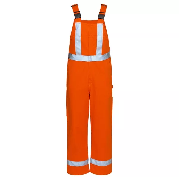 Bulwark Men's Unlined Bib Overall with Reflective Trim - Orange -BLFXOR