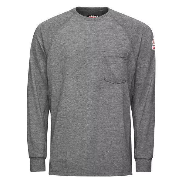 BulwarkMen's Cool Touch 2 Long Sleeve Tee - SMT2 - Color : Grey - Navy