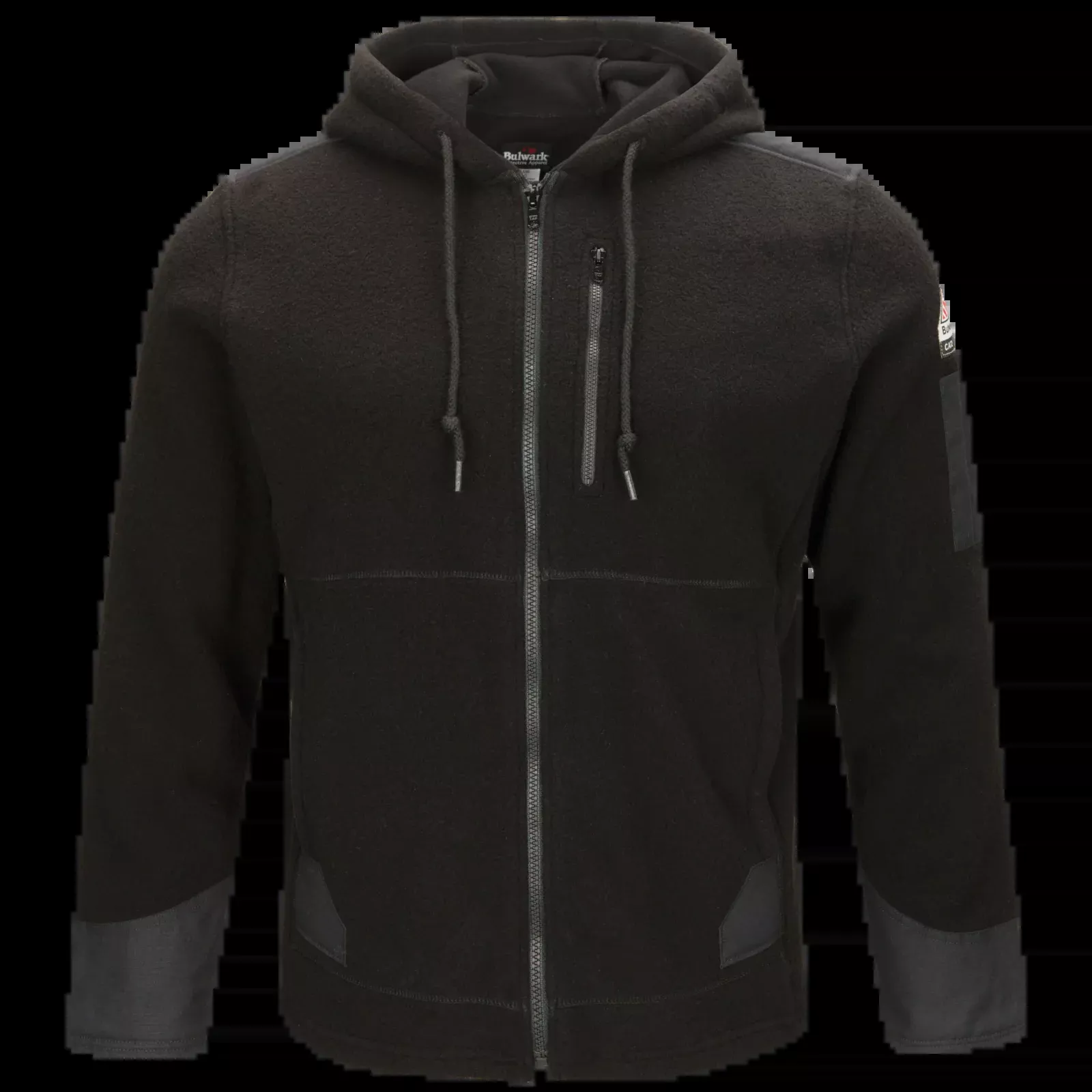 BulwarkMen's Front Zip Modacrylic Blend Fleece Hoodie- SMH8BKB