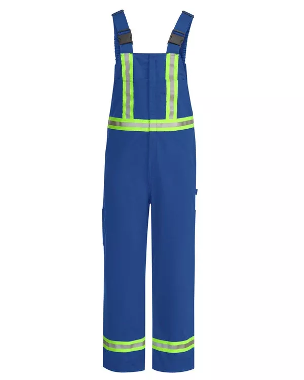 BulwarkMen's Unlined Bib Overall with Reflective Trim - Royal Blue - BLFCRB