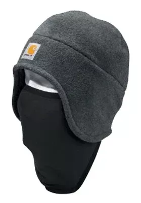 CARHARTT FLEECE 2-IN-1 HEADWEAR, CHARCOAL HEATHER