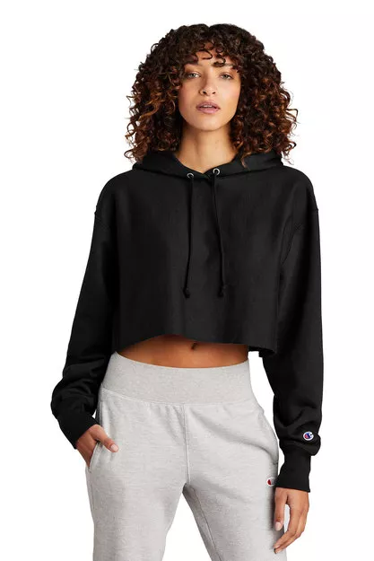 Champion – Women’s Cropped Cut-Off Hooded Sweatshirt