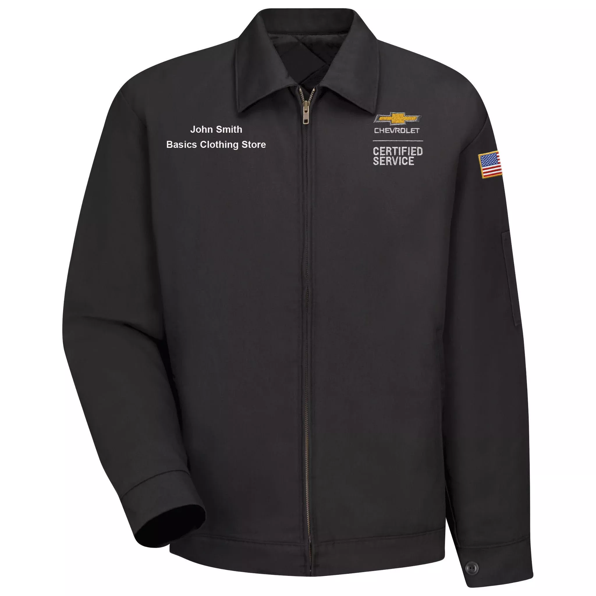 Chevrolet Lined Slash Pocket Jacket - Black - 3182BK