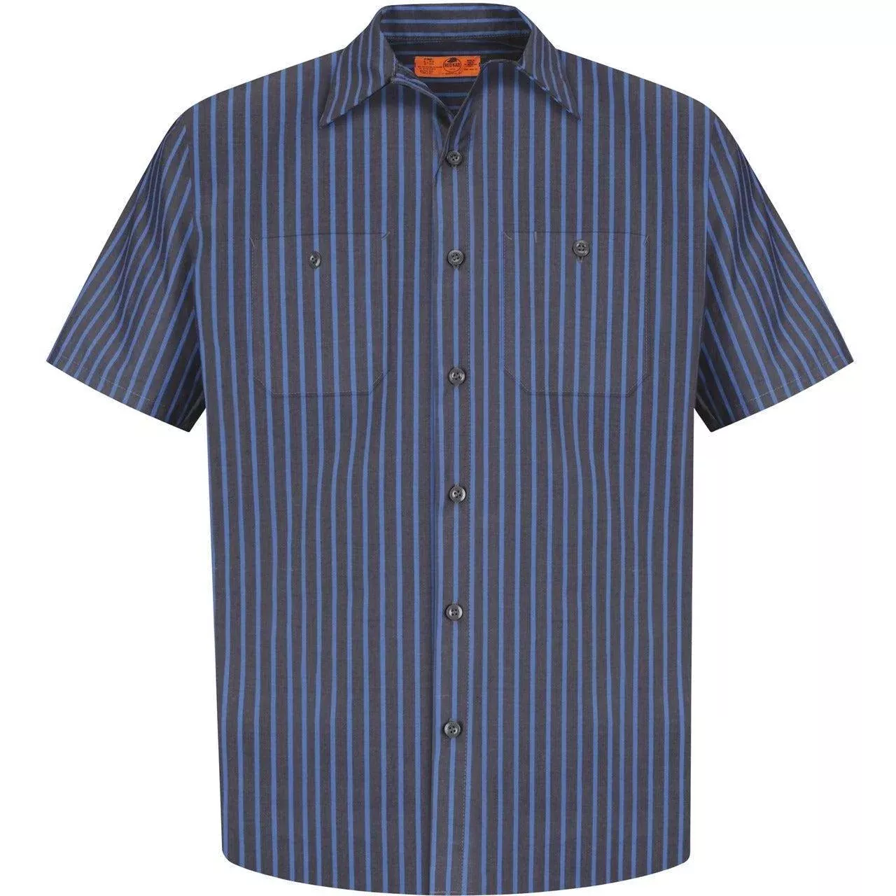 CLOSEOUT - Red Kap Long Size, Short Sleeve Striped Industrial Work Shirt