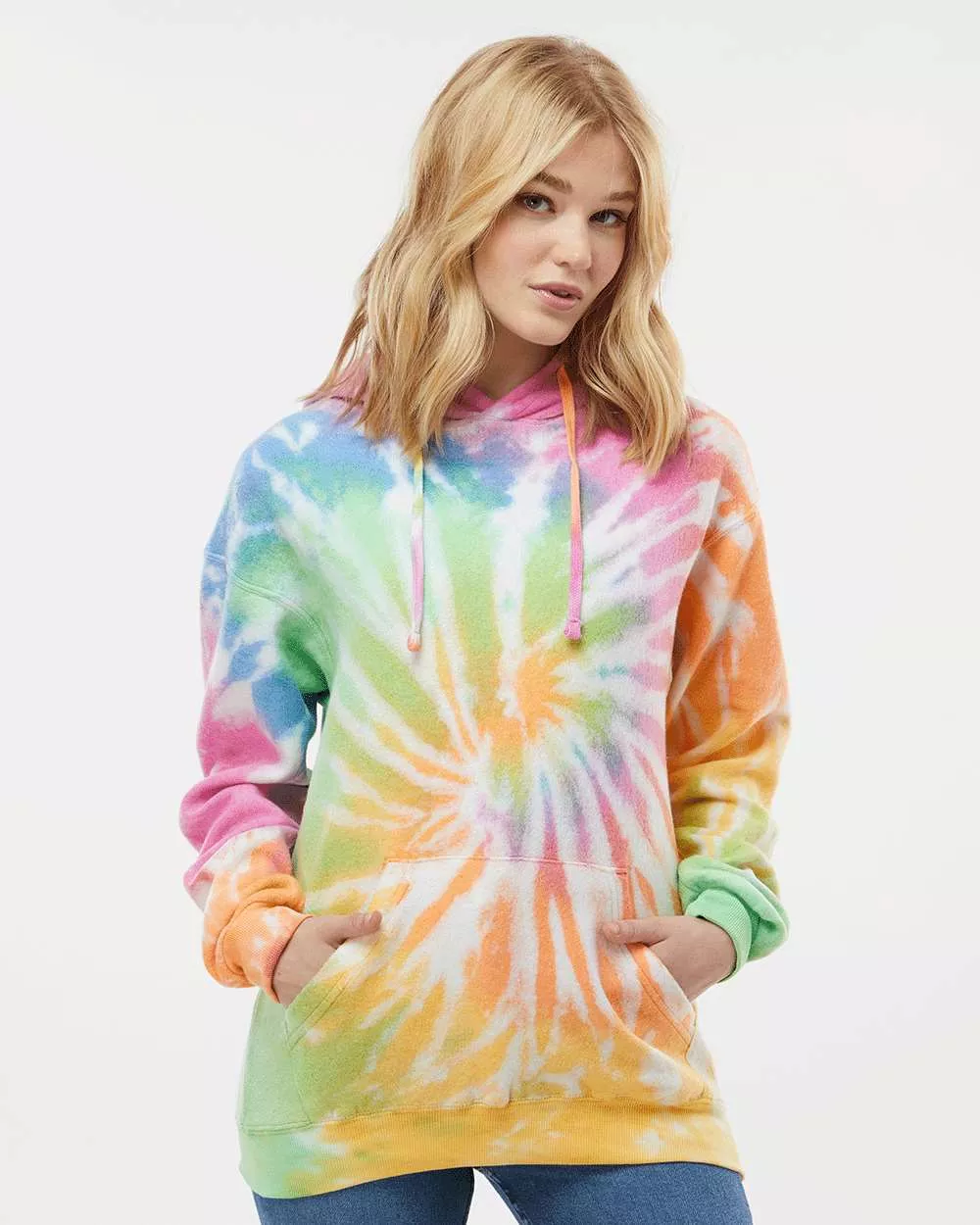 Colortone Tie-Dyed Cloud Fleece Hooded Sweatshirt