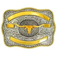 Crumrine Banners Rope Western Belt Buckle