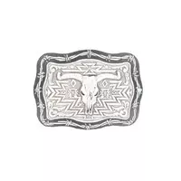 Crumrine Barbed Silver Black Belt Buckle