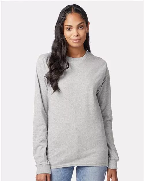 Custom Embroidered - Hanes - Unisex Authentic Long Sleeve T-Shirt - 5586