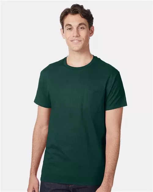 Custom Embroidered - Hanes - Unisex Authentic Pocket T-Shirt - 5590