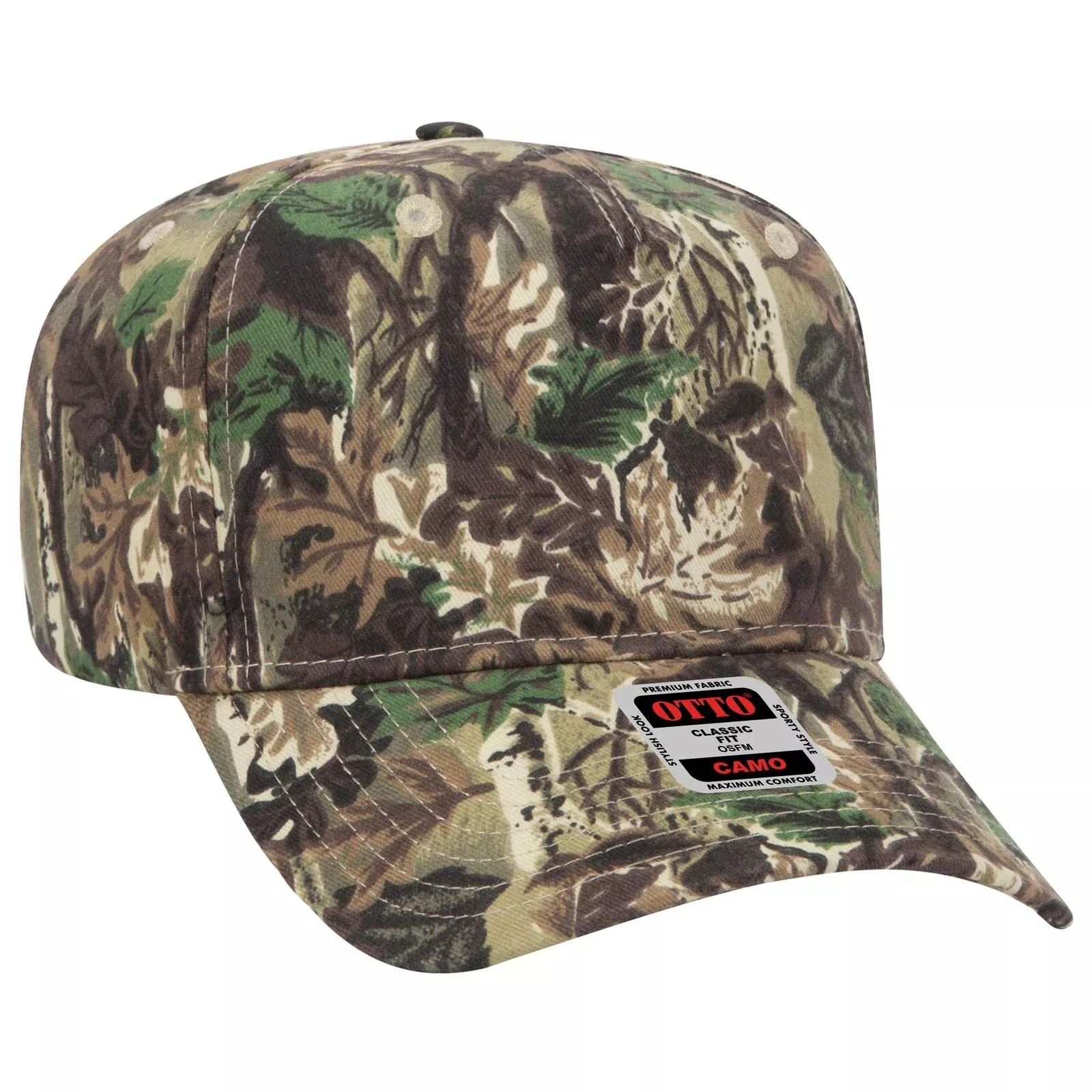 Custom Embroidered or DTF Printed - OTTO CAP Camouflage 5 Panel Mid Profile Baseball Cap
