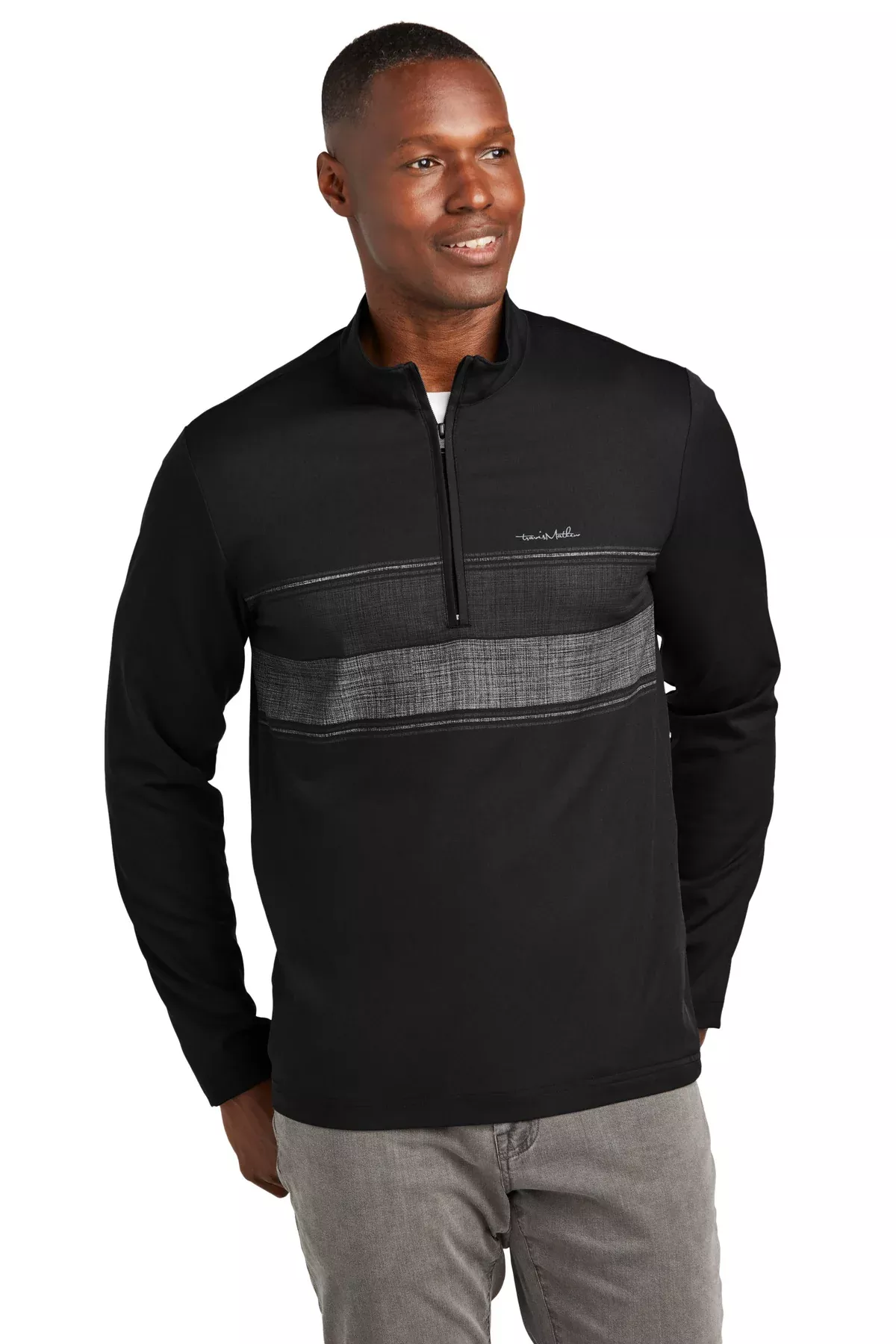 Custom Embroidered or DTF Printed - TravisMathew Balboa Chest Stripe 1/4-Zip TM1MZ340