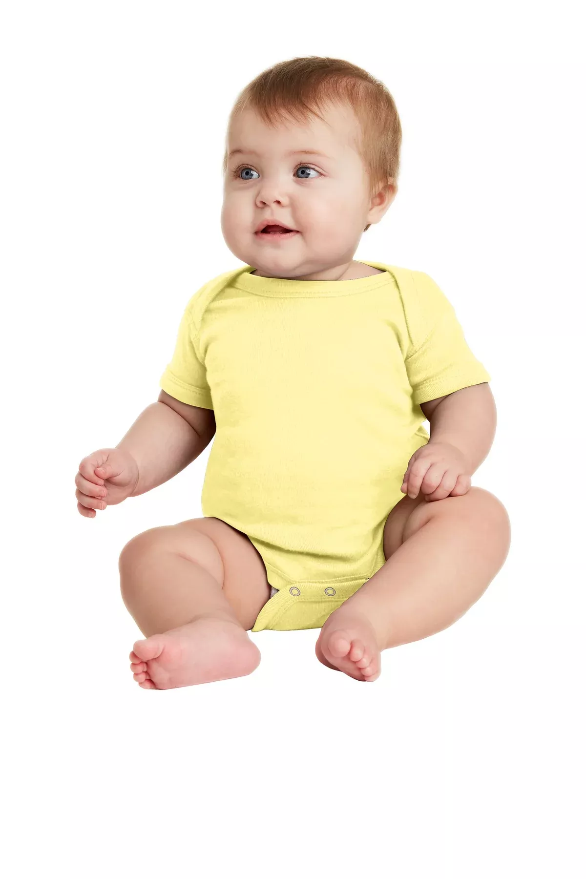 Custom Embroidered - Rabbit Skins™ Infant Short Sleeve Baby Rib Bodysuit. RS4400