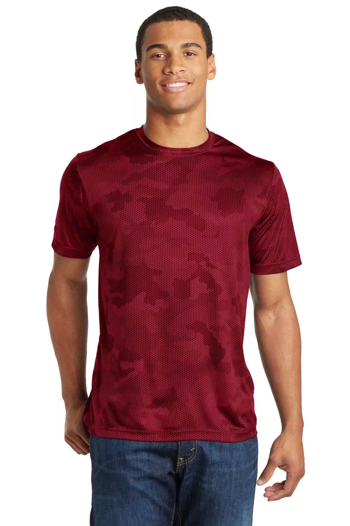 Custom Embroidered - Sport-Tek CamoHex Tee. ST370
