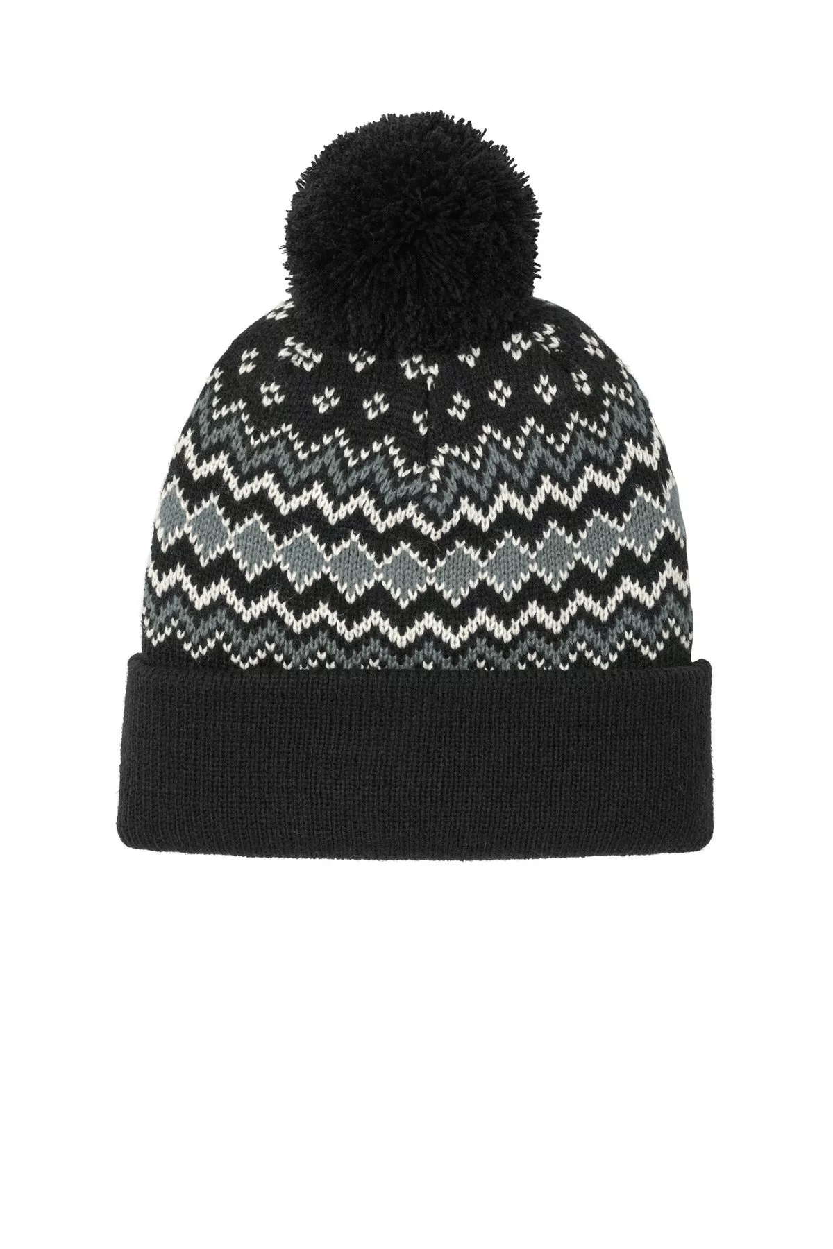 Custom Embroidery or DTF Print - Port Authority Alpine Pom Beanie C991
