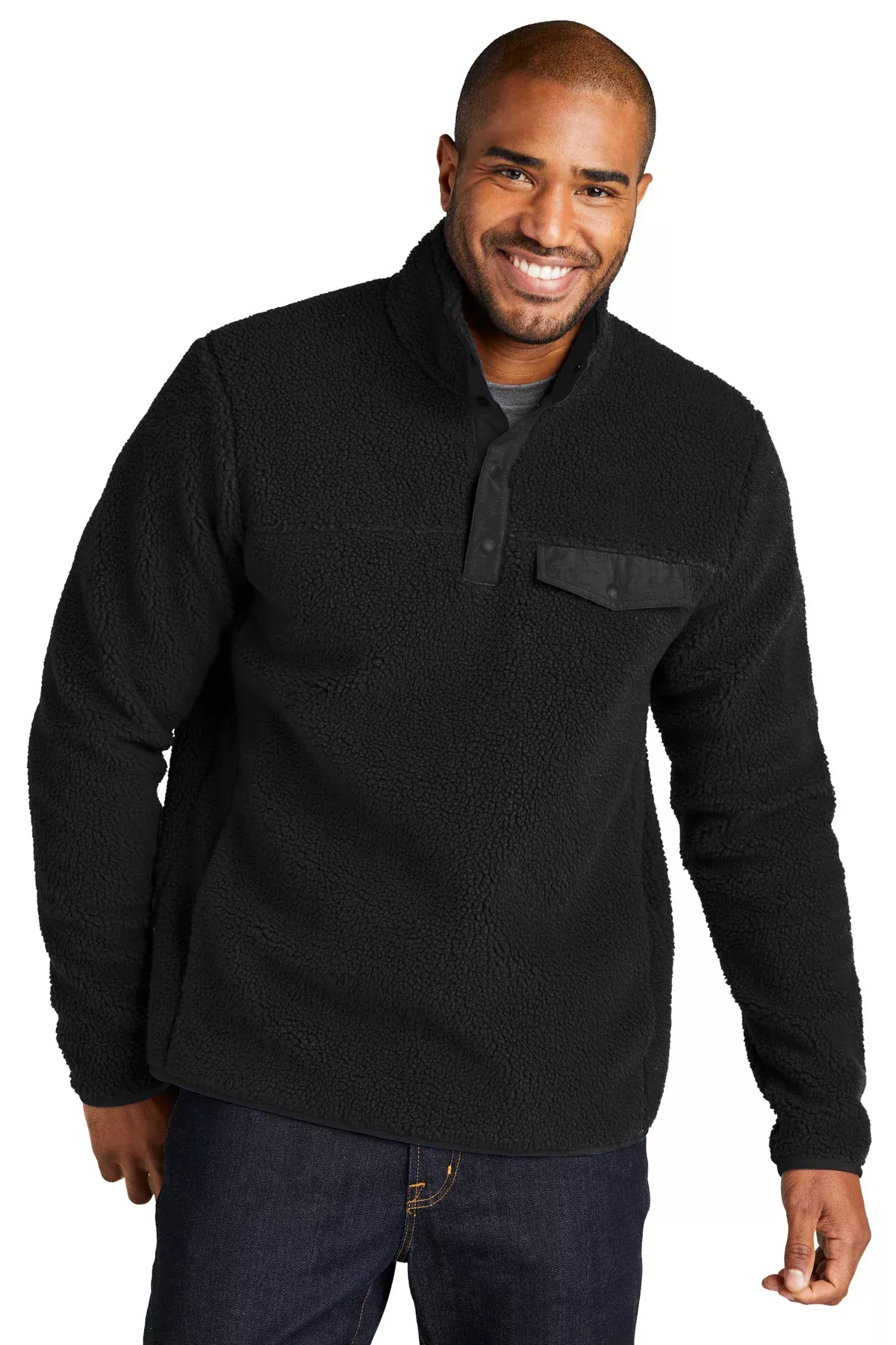 Custom Embroidery or DTF Print - Port Authority Camp Fleece Snap Pullover F140