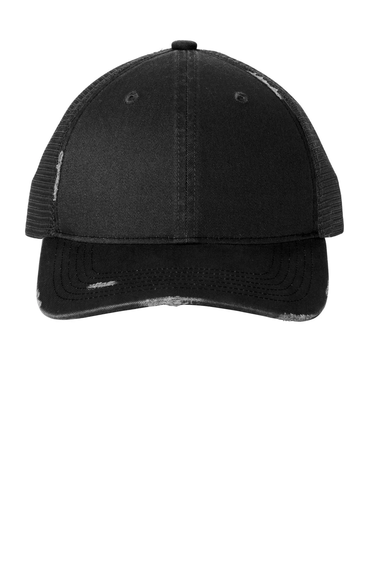 Custom Embroidery or DTF Print - Port Authority Distressed Mesh Back Cap C600