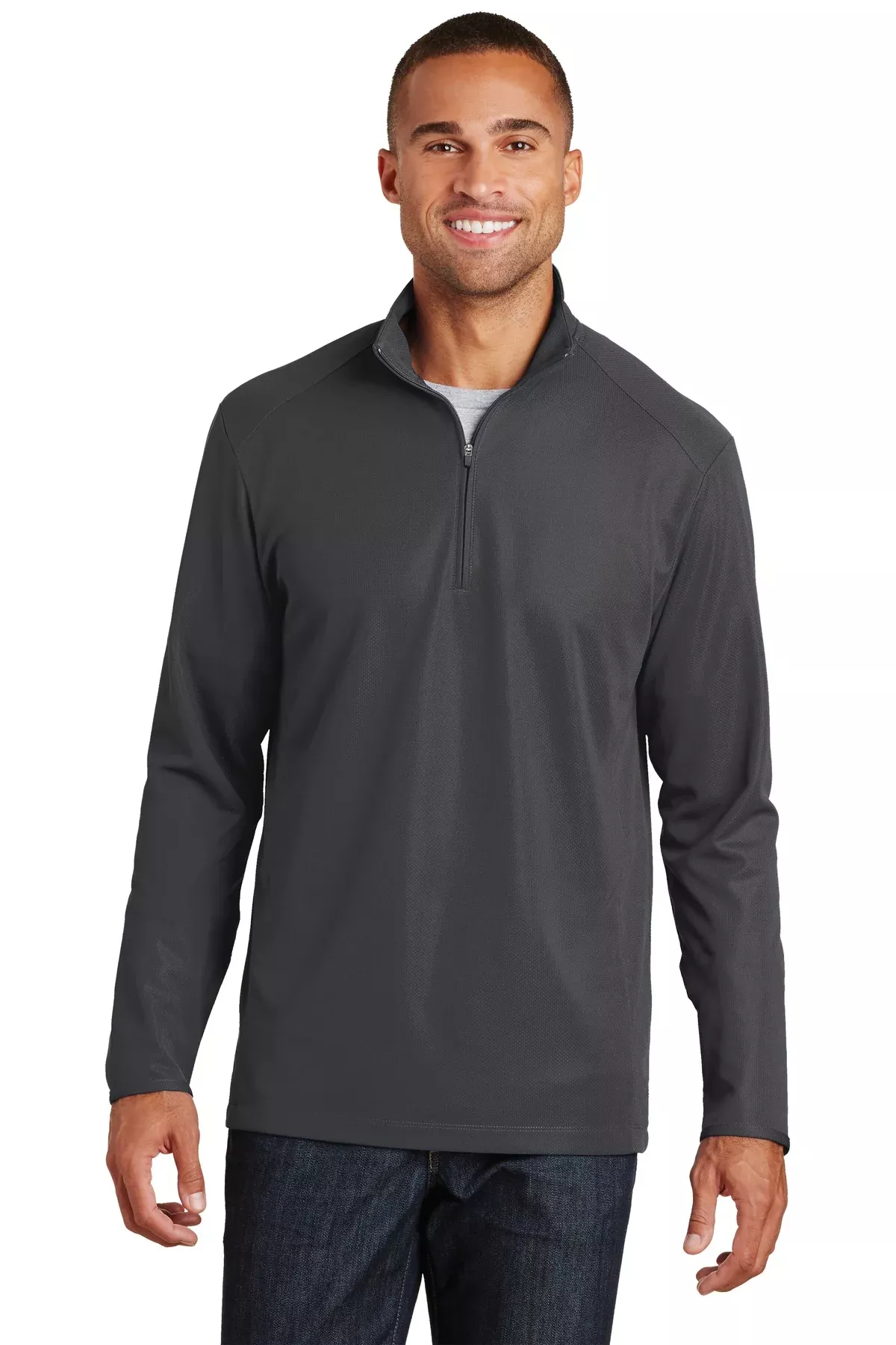Custom Embroidery or DTF Print - Port Authority Pinpoint Mesh 1/2-Zip. K806