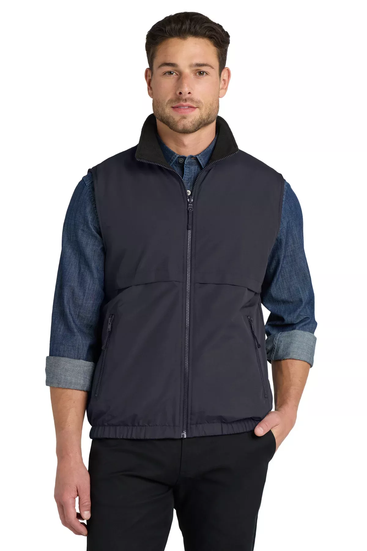 Custom Embroidery or DTF Print - Port Authority Reversible Charger Vest. J7490