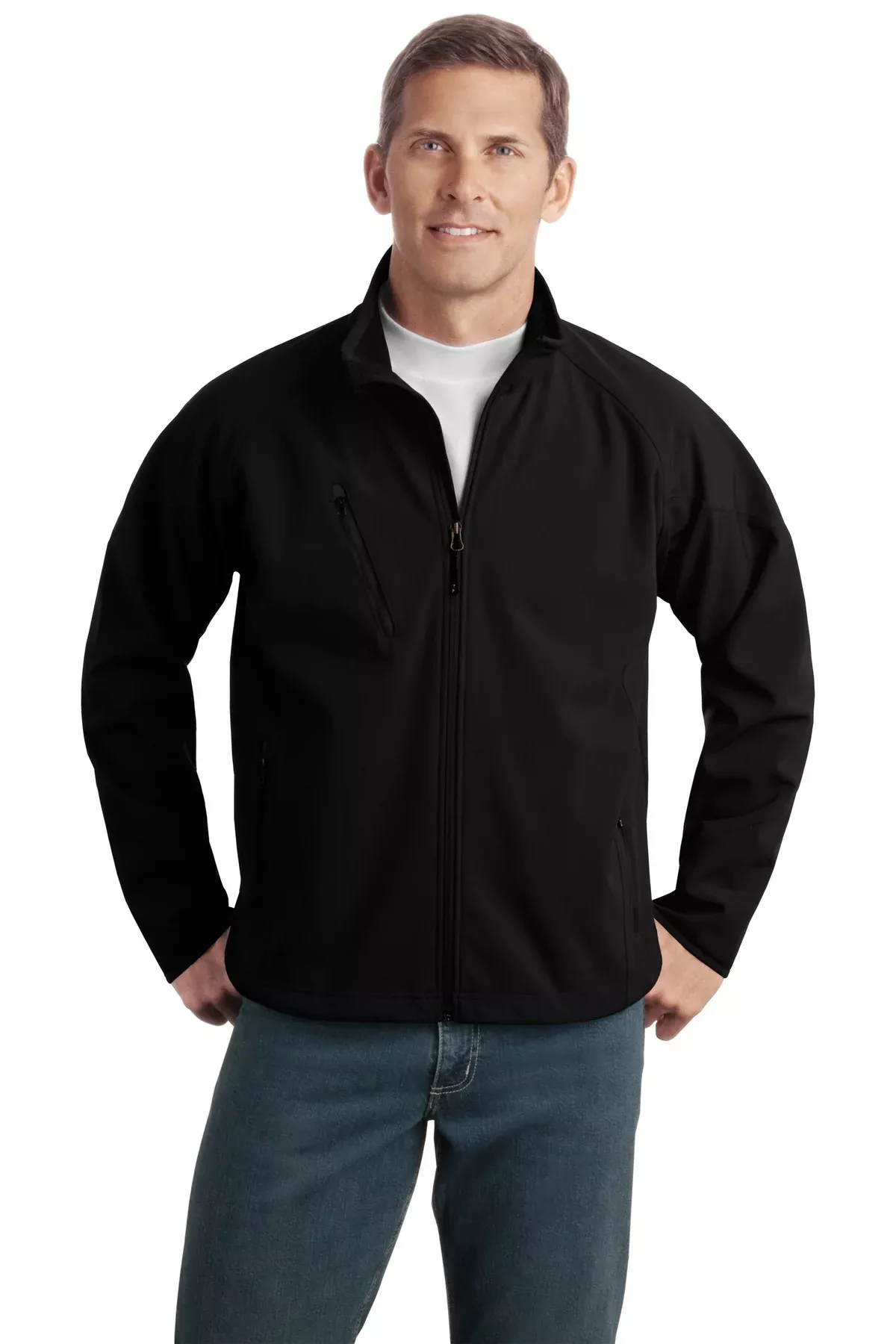 Custom Embroidery or DTF Print - Port Authority Tall Textured Soft Shell Jacket. TLJ705