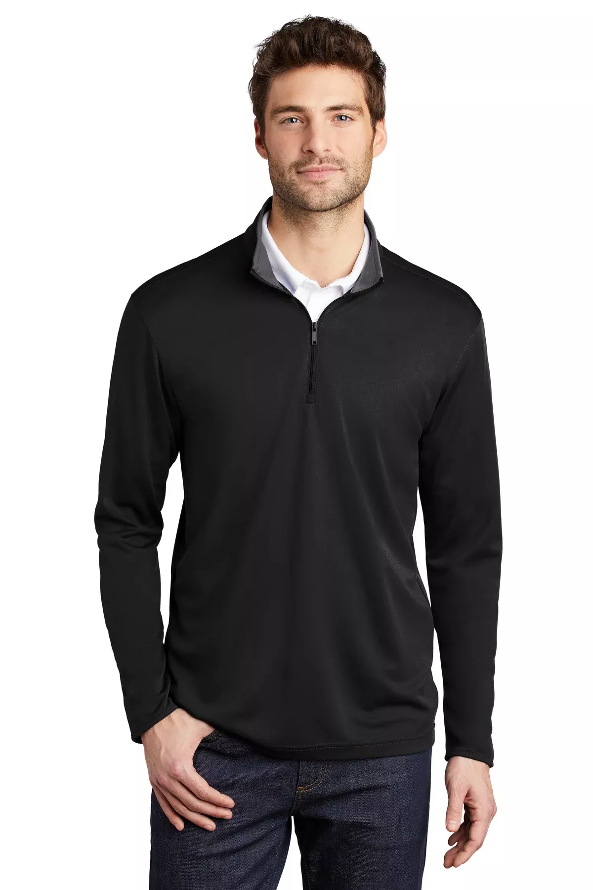Custom Embroidery or DTF Print - Port AuthoritySilk Touch™Performance 1/4-Zip K584