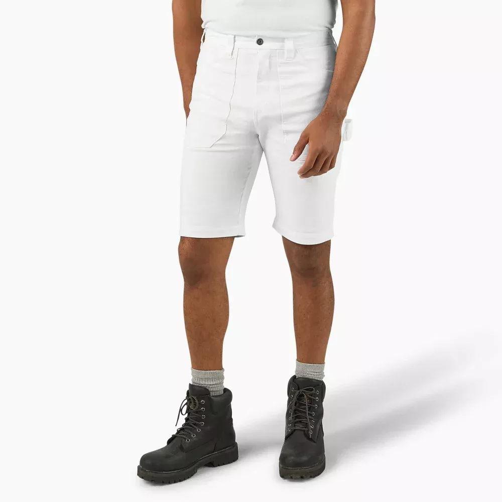 Dickie's WHITE MENS 11" FLEX UTILITY PAINTER SHORT (WR823)-A861R-0WH(WHITE)