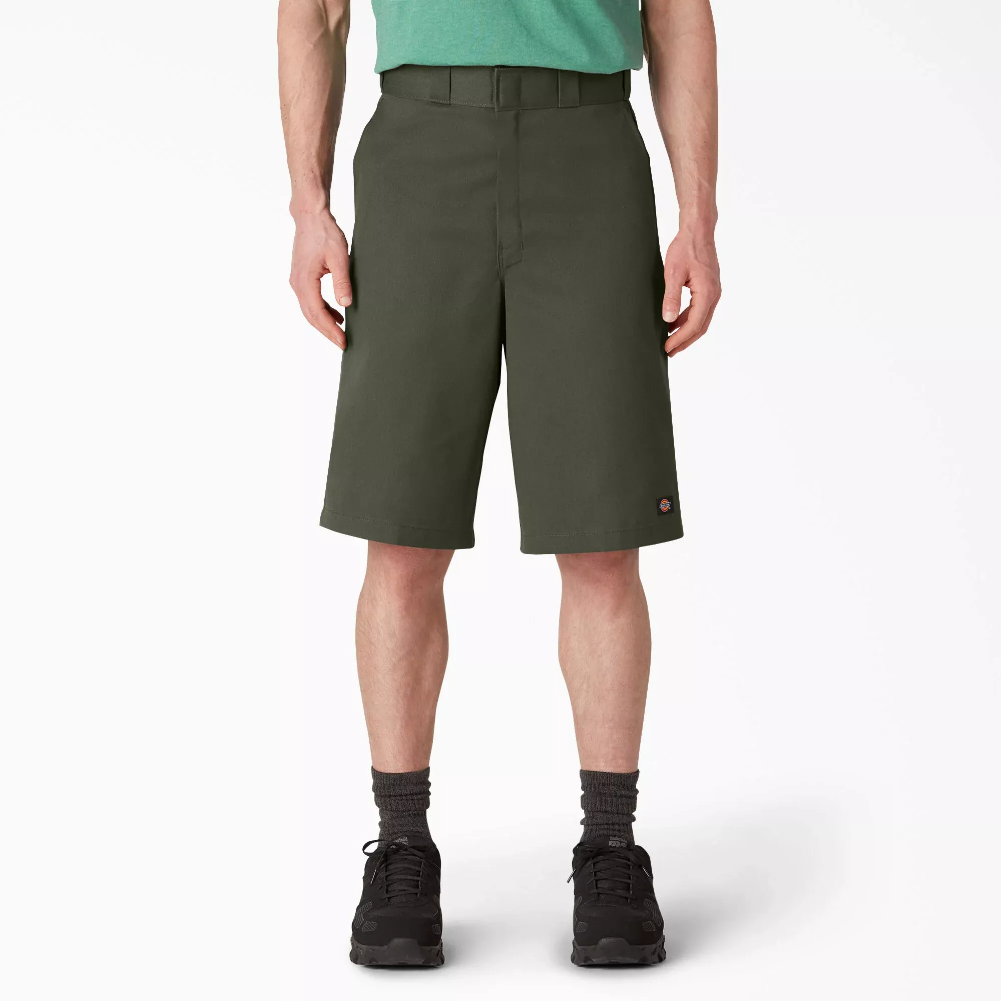 Dickies 13" Loose Fit Flat Front Work Shorts - Olive Green (42283)