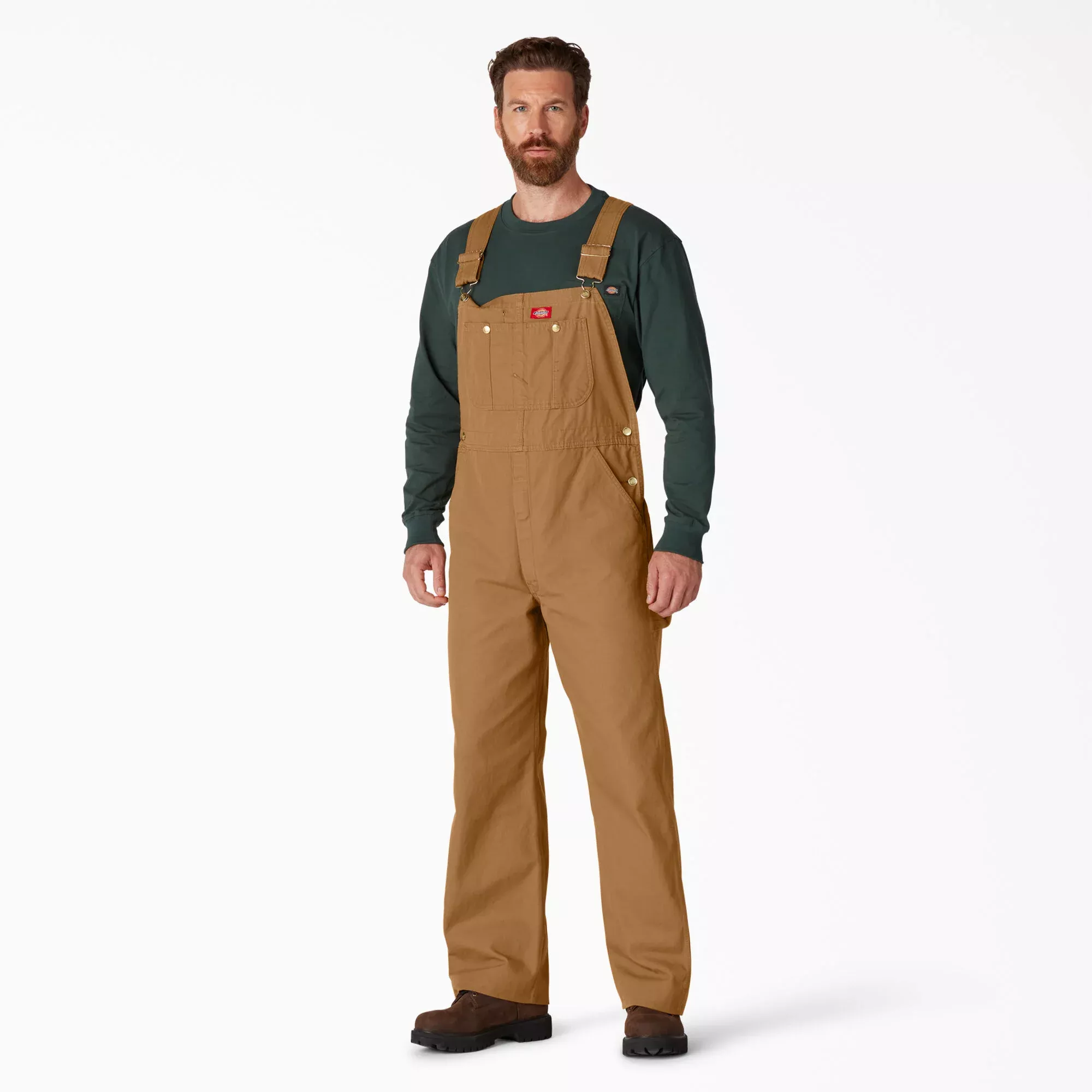 Dickies Classic Bib Overalls - Rinsed Brown Duck - DB100