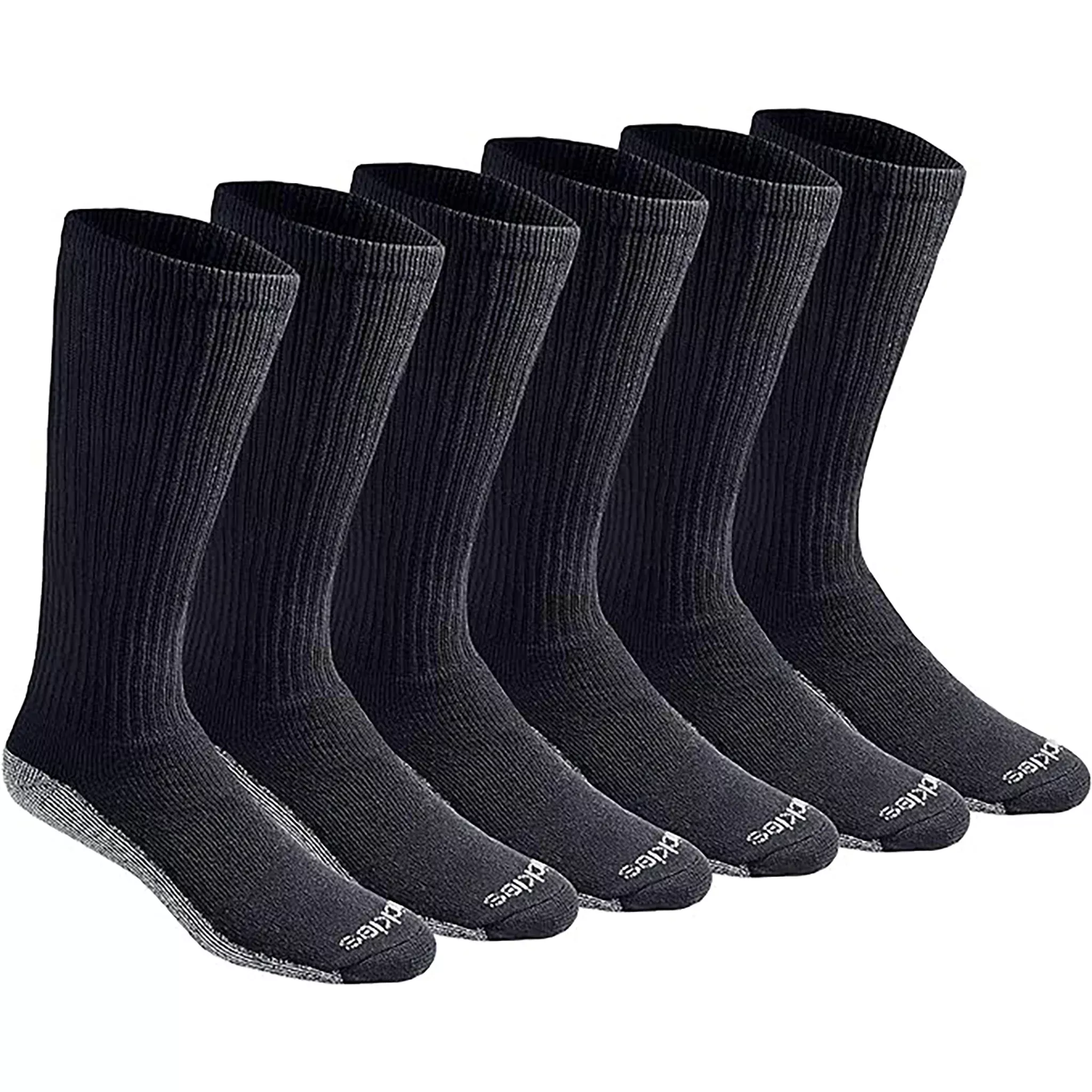 Dickies Men's 6 Packs Dri-Tech Boot Length Crew Sock, Sizes 6-12 (I610001)