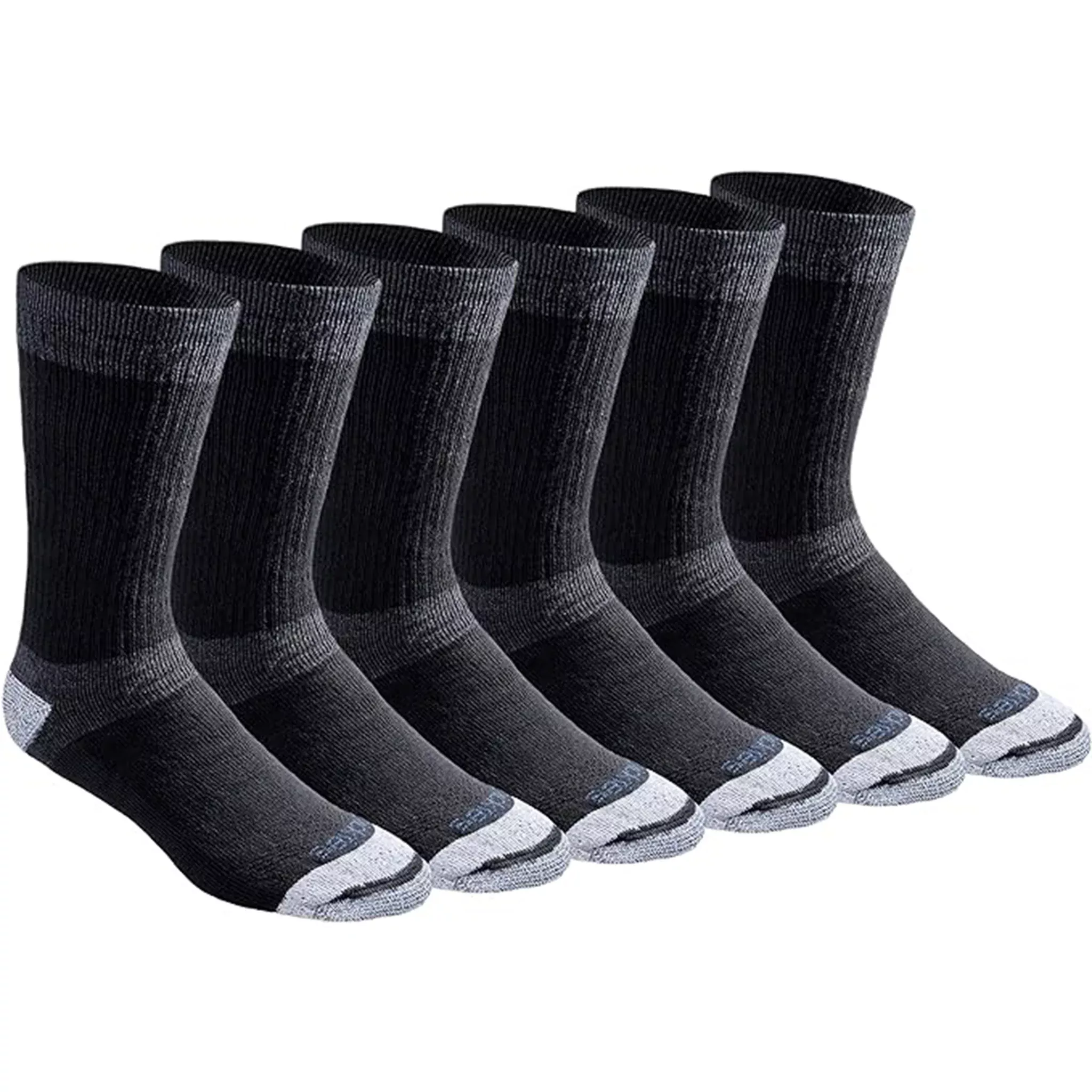 Dickies Men's 6 Packs Dri-Tech Max Cushion Crew Socks, Sizes 6-12 (I611010)