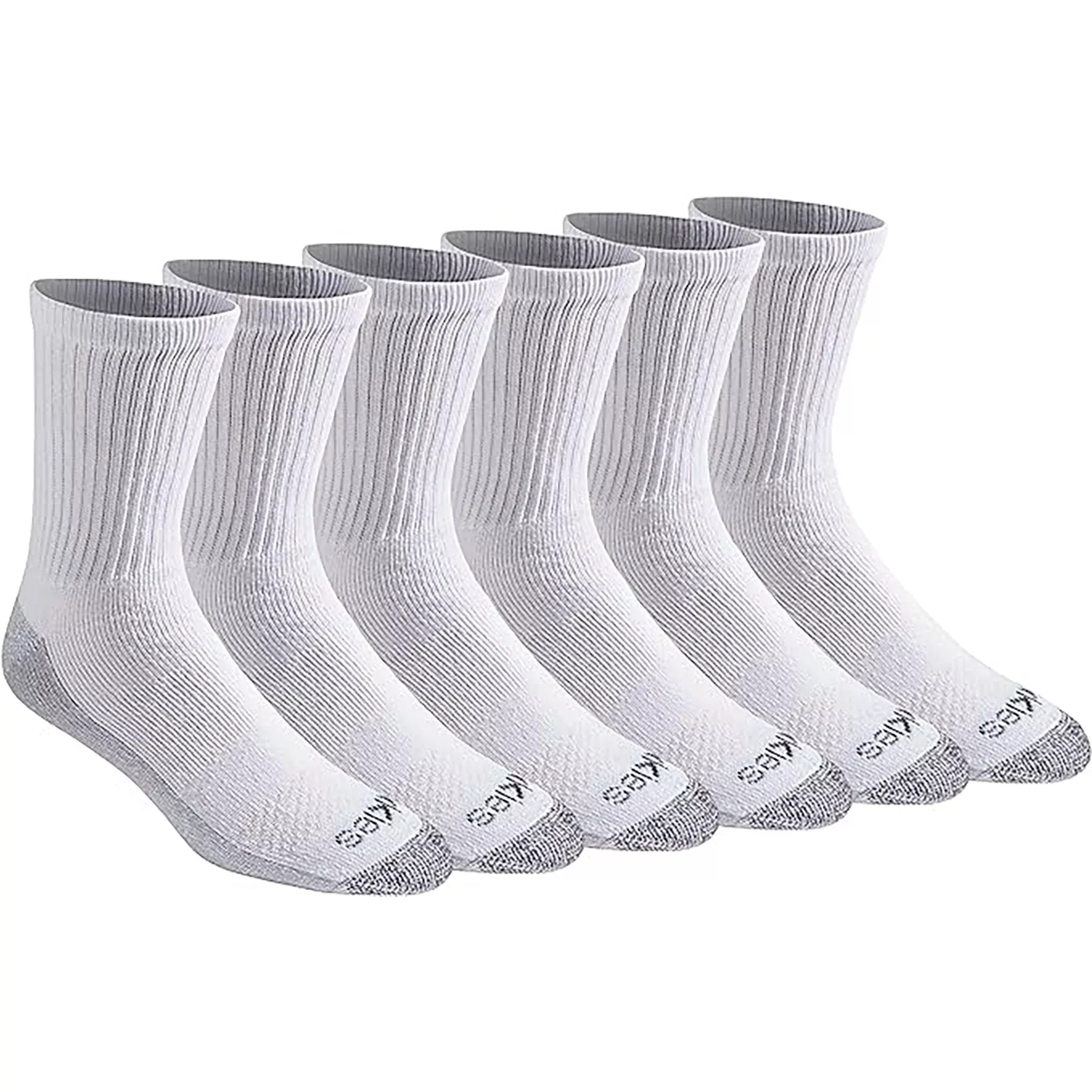 Dickies Men's 6 Packs Dri-Tech Mid Crew Socks, Sizes 6-12(I611023)
