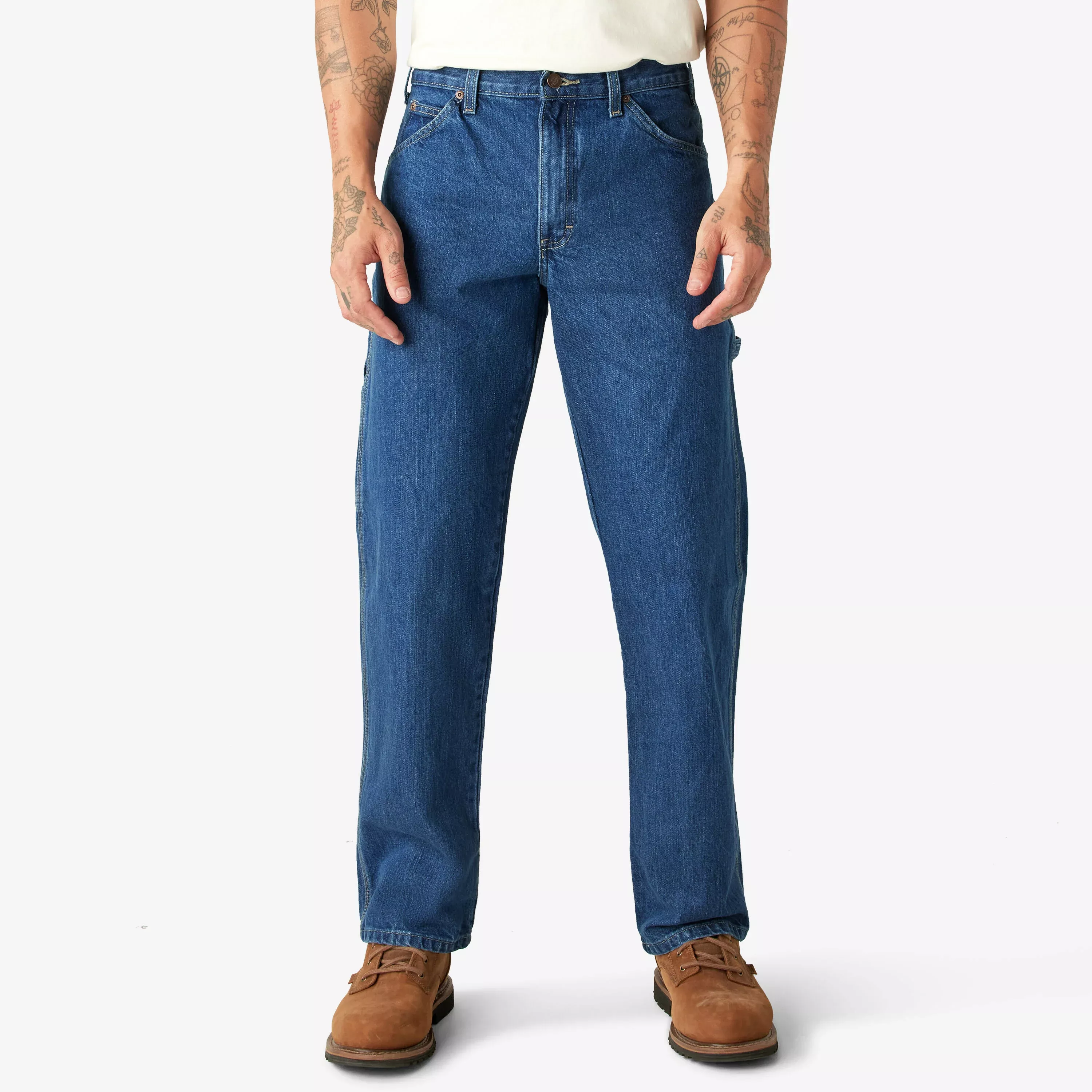 Dickies Men's Relaxed Fit Carpenter Pants - Stonewashed Indigo Blue -1993