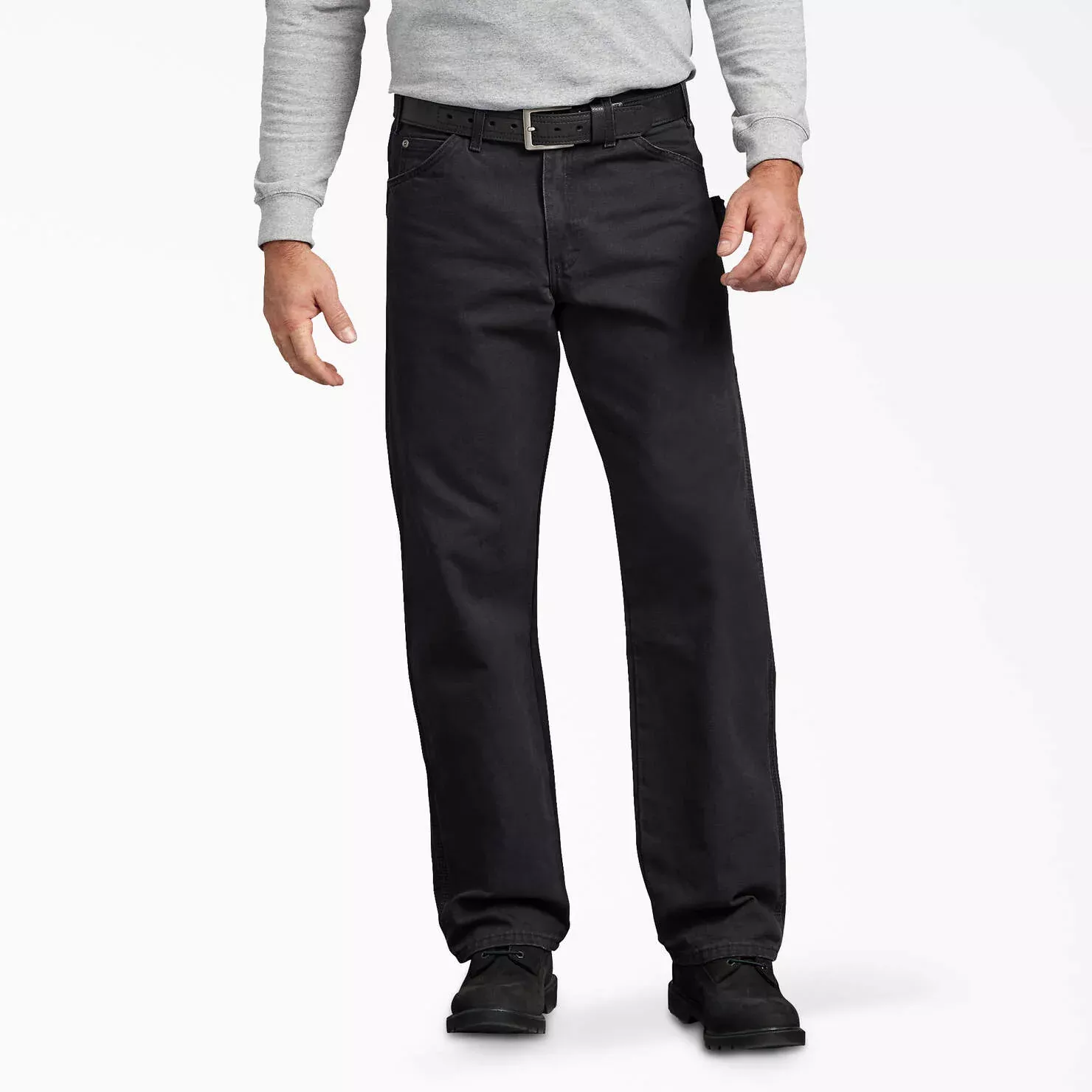 Dickies Men's Sanded Duck Carpenter Pants - Rinsed Black (DU336RBK)