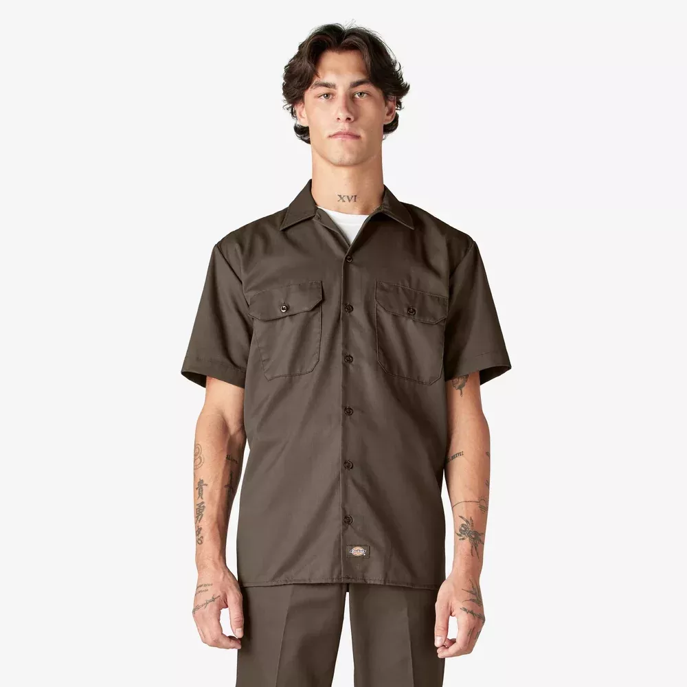 Dickies Short Sleeve Work Shirt-D1574-Mushroom