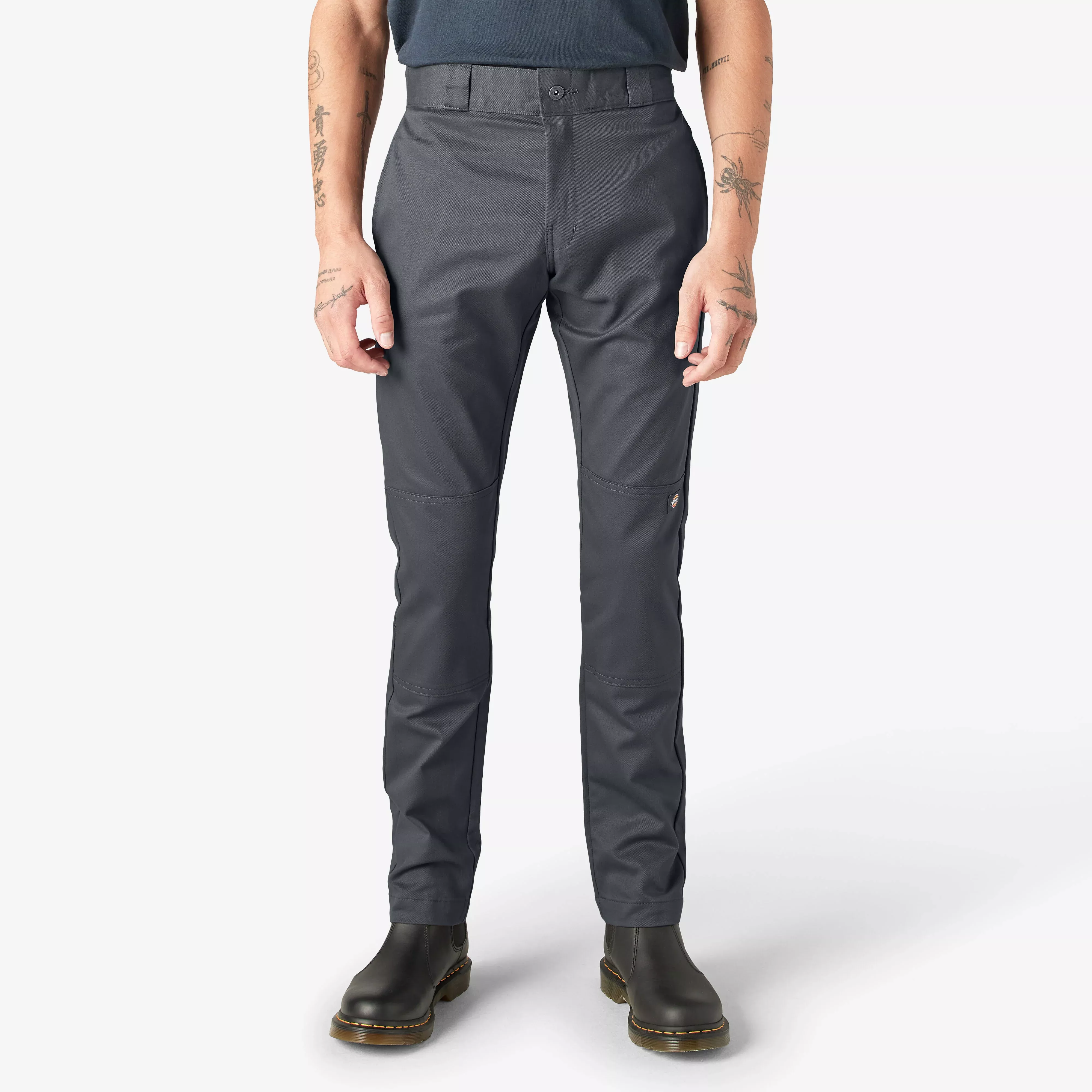 Dickies Skinny Fit Double Knee Work Pants - Charcoal Gray DWP811