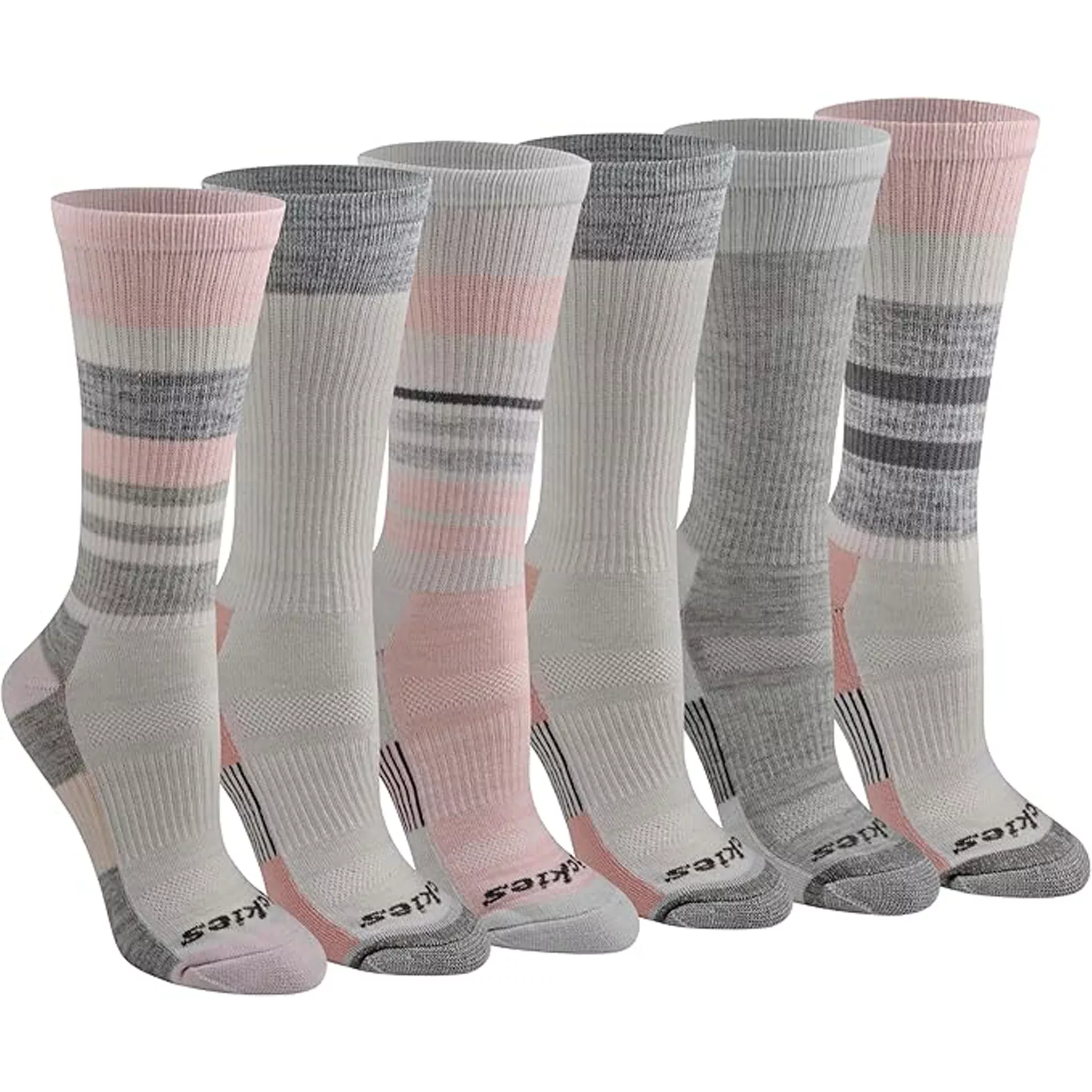 Dickies Women's 6 Packs Dri-Tech Moisture Crew Socks, Sizes 6-9 ( I611027 )