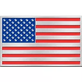 Eagle Emblems Buckle-USA Flag RW&B Black-Iron