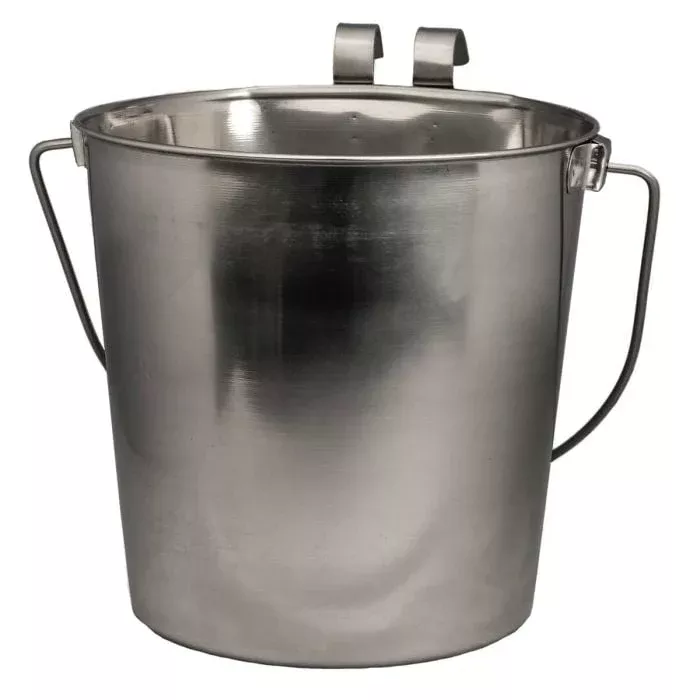 FLAT SIDED PAIL 9QT SS HOOK OVER
