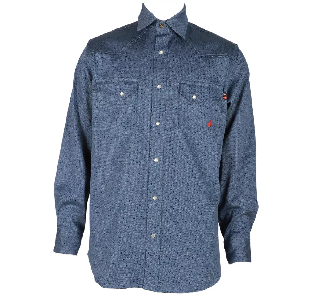 Forge Fr Men's Blue Plaid Printed Long Sleeve Shirt - MFRSTRCS-4