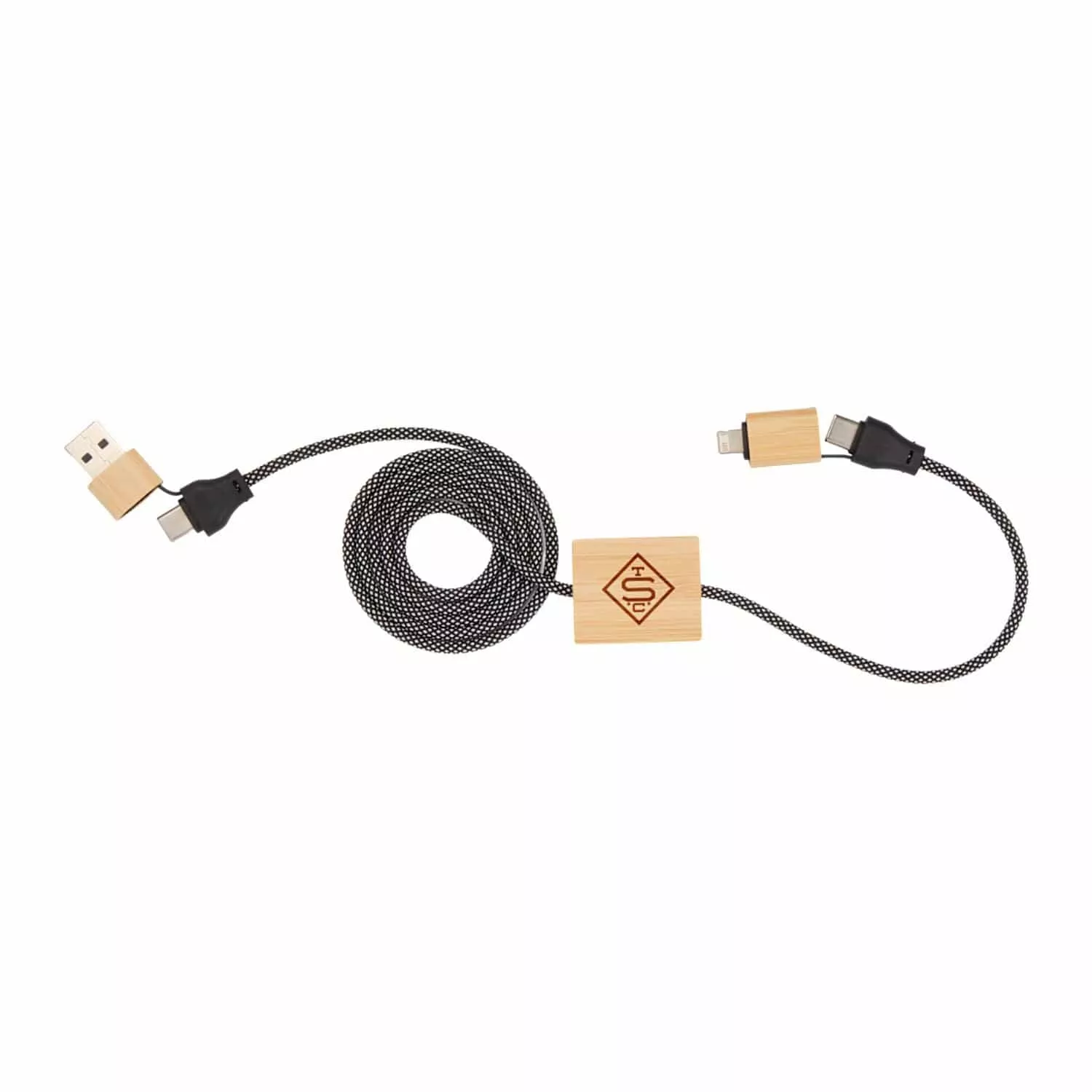 FSC 100% Bamboo 5-in-1 100W Laptop Charging Cable