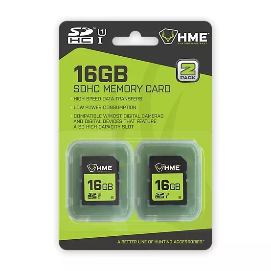 HME Products 16GB SD Memory Cards, SDHC, 2-Pack