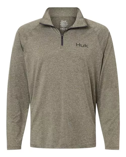 HUK - Men's Airweight Heather Quarter-Zip Pullover