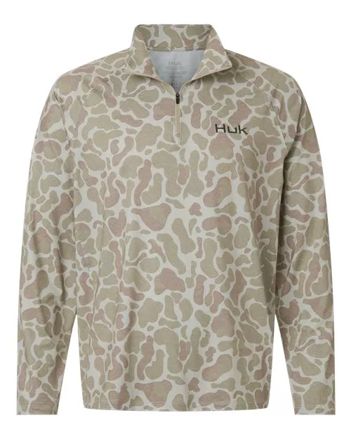 HUK - Men's Airweight KC Printed Quarter-Zip Pullover